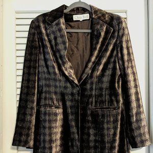 Olivier Strelli Purple/Brown Velvet Blazer